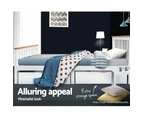 Artiss Wooden Bed Frame White Double Single KingSingle Size PONY Timber Mattress Base Bedroom