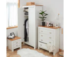 Foret Cabinet Wardrobe Clothes Rack Bedroom Storage Shelf Hanger Wooden White Coastal