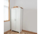 Foret Cabinet Wardrobe Clothes Rack Bedroom Storage Shelf Hanger Wooden White Coastal