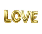 Love Foil Helium Balloons Wedding Bridal Party Decoration Gold Silver Small 16'' - Gold