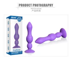 Big Purple Silicone Butt Plug Beads Unisex Large Anal Sex Toys - Purple
