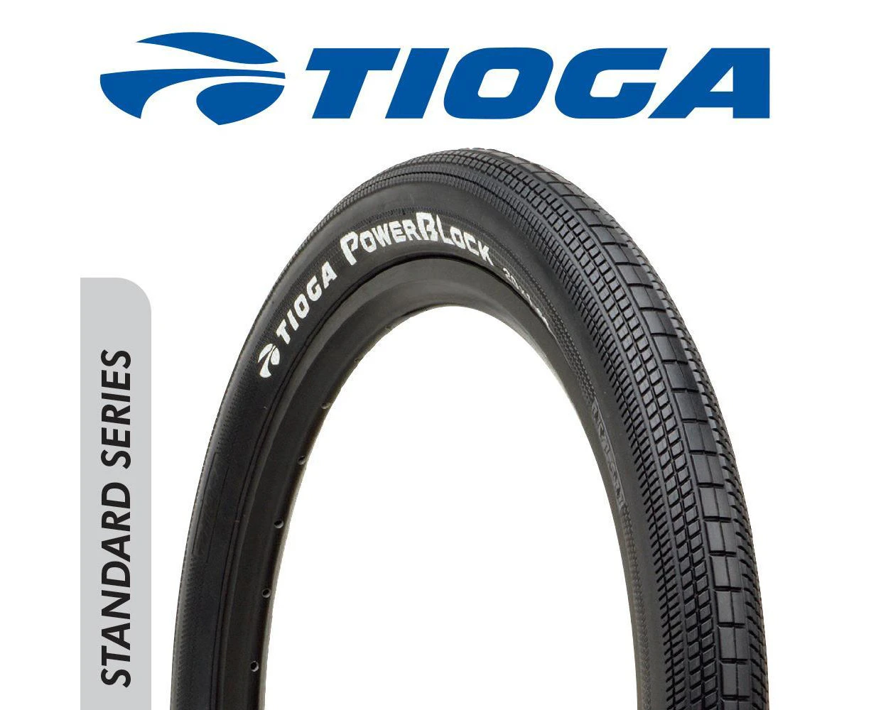 Tioga BMX Race Tyre - PowerBlock -  20 x 1.95" - Black - Black