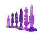 Purple Silicone Trainer Butt Plugs Beginner Bdsm Anal Training Kink - Purple