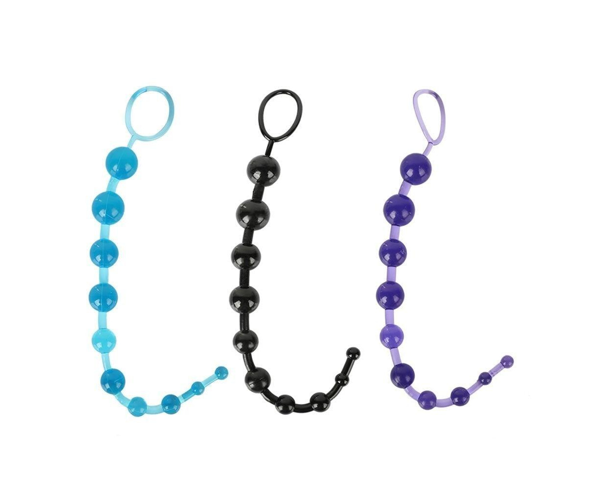 Chain Anal Beads String Butt Plug Flexible 31Cm Colourful Play - Black |  Catch.com.au