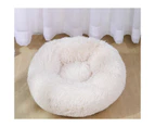 50 X 50Cm Soft Fluffy Pet Dog Cat Round Bed - Beige Ver 2