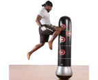 Gym Fit Out Equipment Fitness Punching Bag Tumbler Inflatable Sandbag Venting Toy - Black