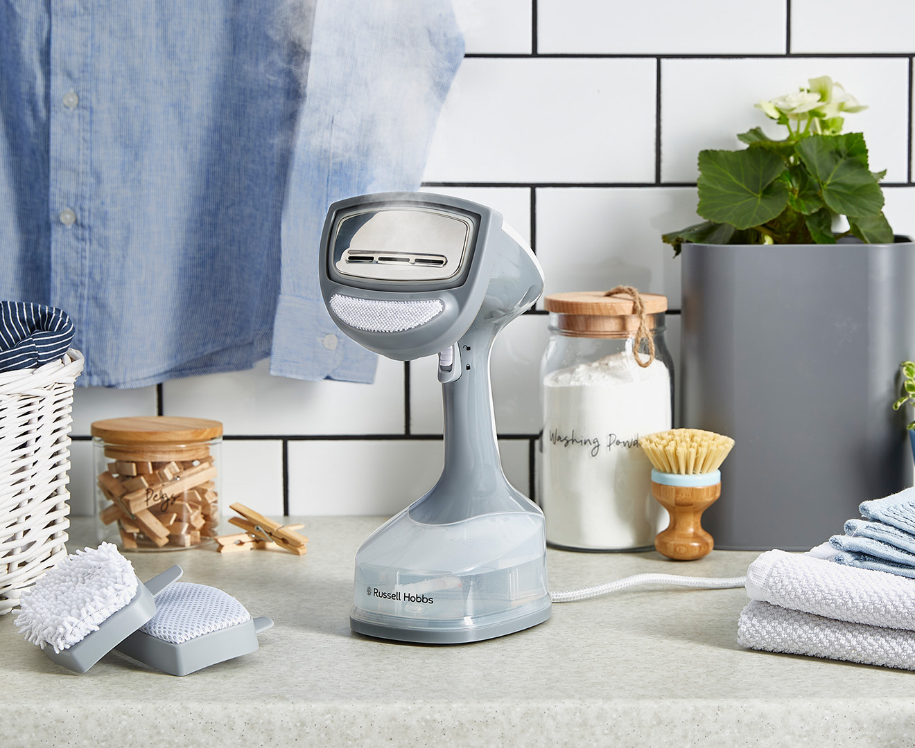 russell hobbs handheld garment steamer grey rhc400gry