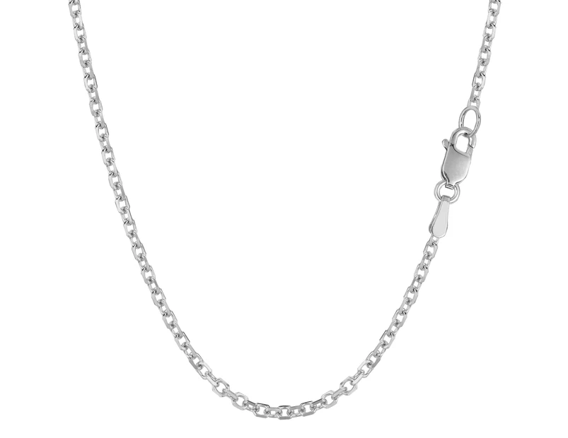 14k White Gold Cable Link Chain Necklace, 2.3mm - White