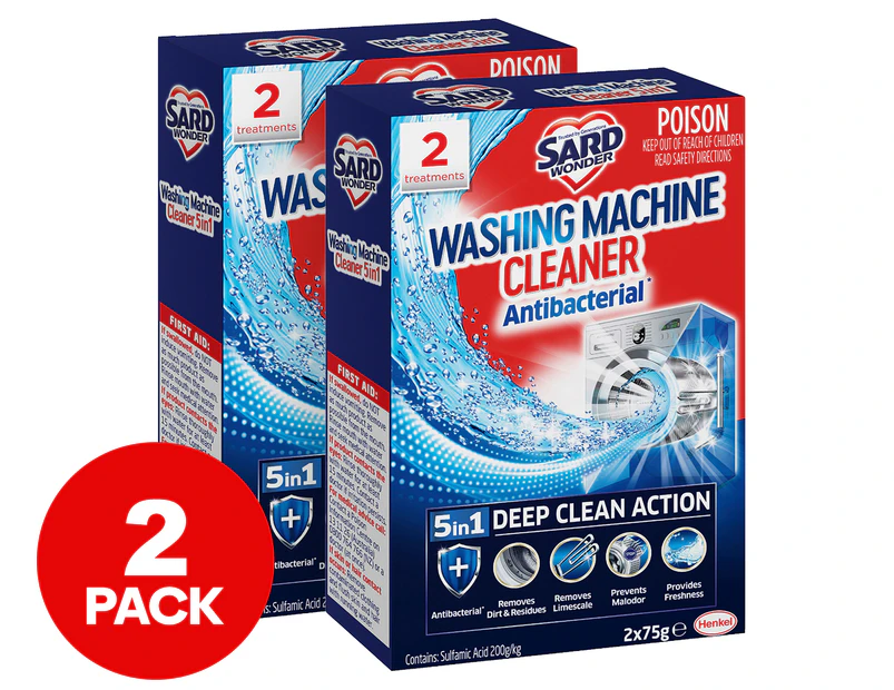 2 x 150g Sard Antibacterial Washing Machine Cleaner
