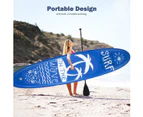 Costway 335x76x15CM Inflatable Stand Up Paddle Board SUP Surfboard Kayak Paddle Board w/Carrry Bag & Hand Pump