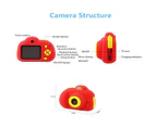 Kids Camera Mini Rechargeable 18Mp Hd Children Shockproof Camcorder Toys With 2'' Screen And 32 Gb Sd Card Toddler 1080P Video Digital Camera-Red