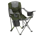 Kathmandu Retreat Recliner Chair Padded 3 Position Folding Camping Picnic Seat  Unisex  Chairs/ Loungers - Green Dark Spruce