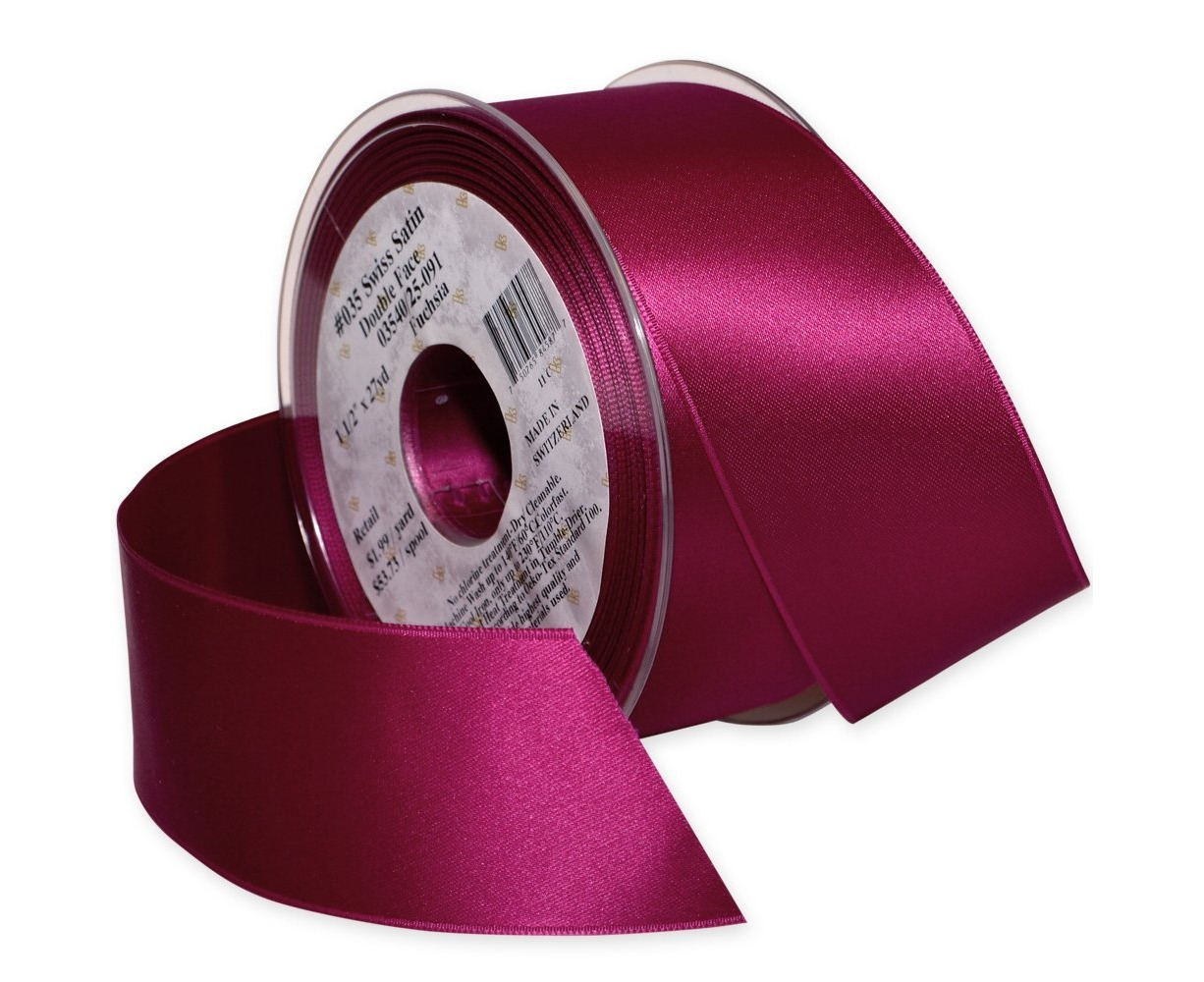 Morex Ribbon, Double Face Satin, 1/4 in x 100 yd, Black