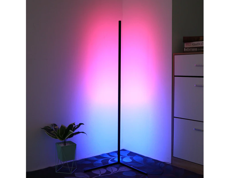 140cm 3000K Black White RGB Corner Lamp Color Changing LED Floor Lamp AU Plug