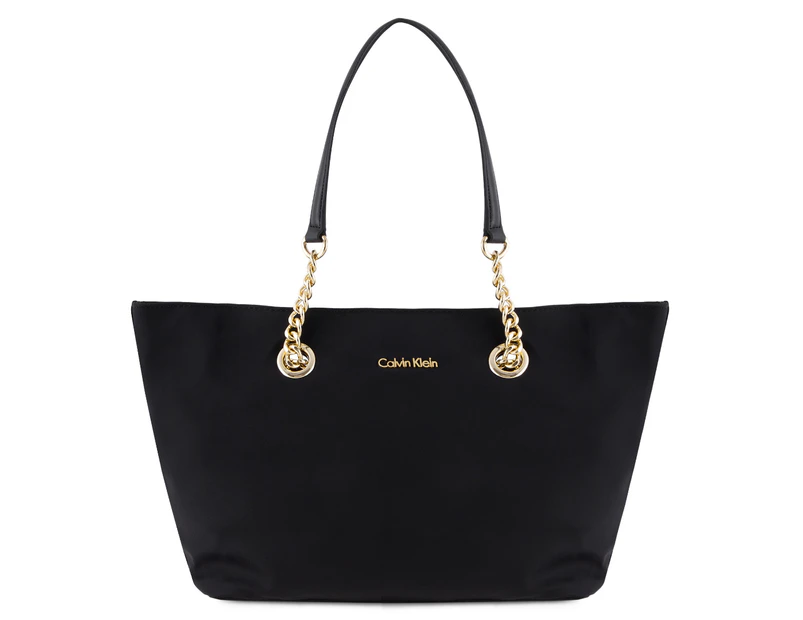 Calvin Klein Nylon Tote Bag - Black/Gold 