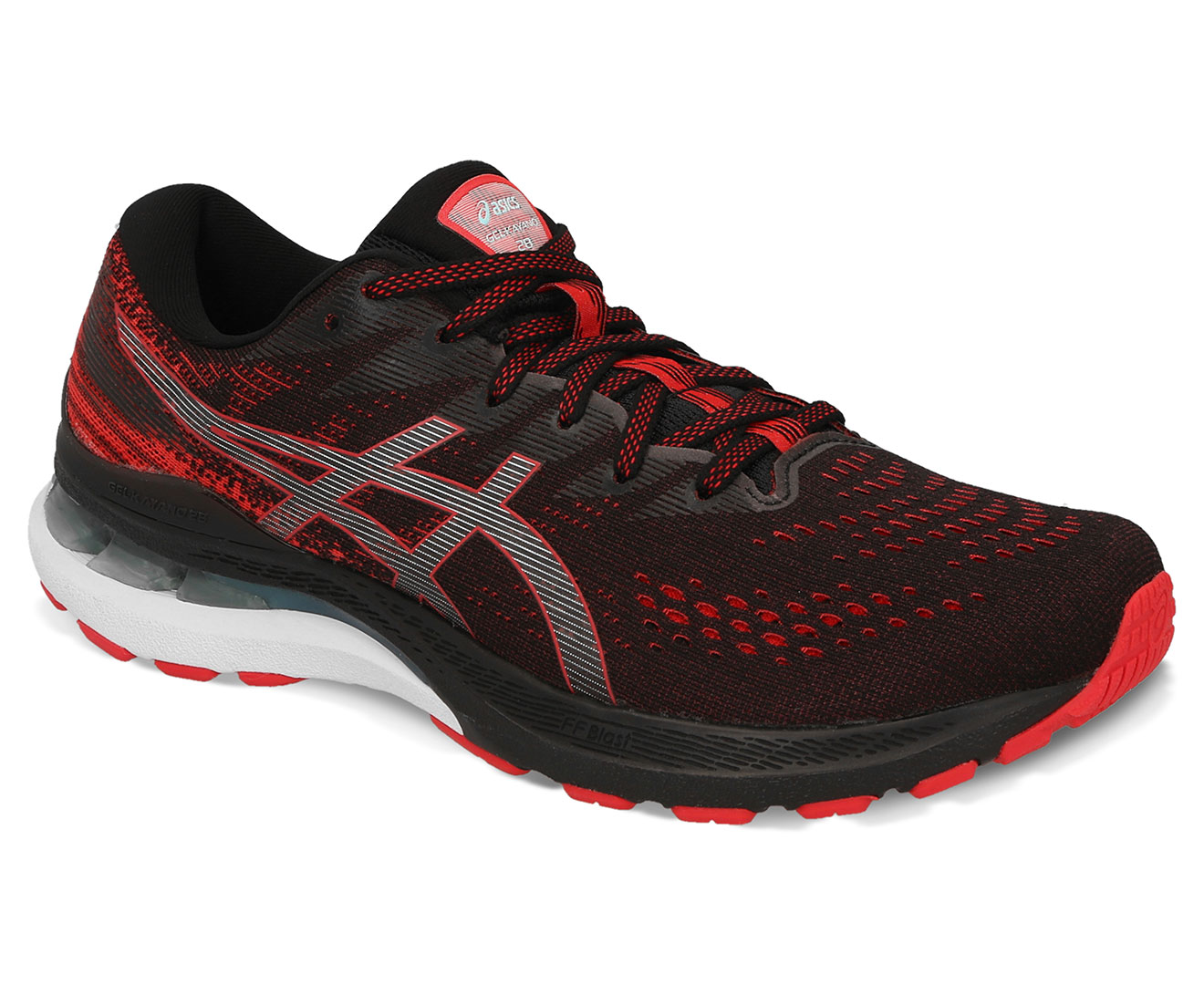 ASICS Men's GEL-Kayano 28 Shoes - Black/Electric Red | Catch.co.nz