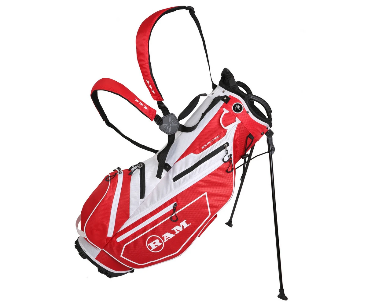 Ram Golf FX Lightweight Golf Stand Carry Bag - Red/White