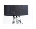 Asling Modern Table Desk Lamp Black Metal Frame Base - Black Shade