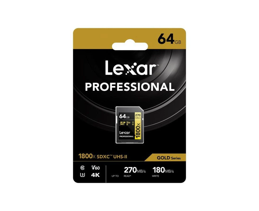 Lexar 64GB SDXC 270mb/s UHS-II SD Memory Card