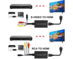 SVideo to HDMI Converter, S-Video & 3RCA CVBS AV to HDMI Adapter 1080P/720P Compatible with PC Laptop, Xbox, PS3, VHS VCR Camera DVD Players