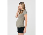 Embrace Short Sleeve Nursing Tee Moss Womens Maternity Wear by Ripe Maternity