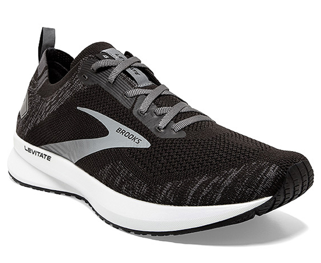 Brooks Men's Levitate 4 Running Shoes - Black/Blackened Pearl/White ...