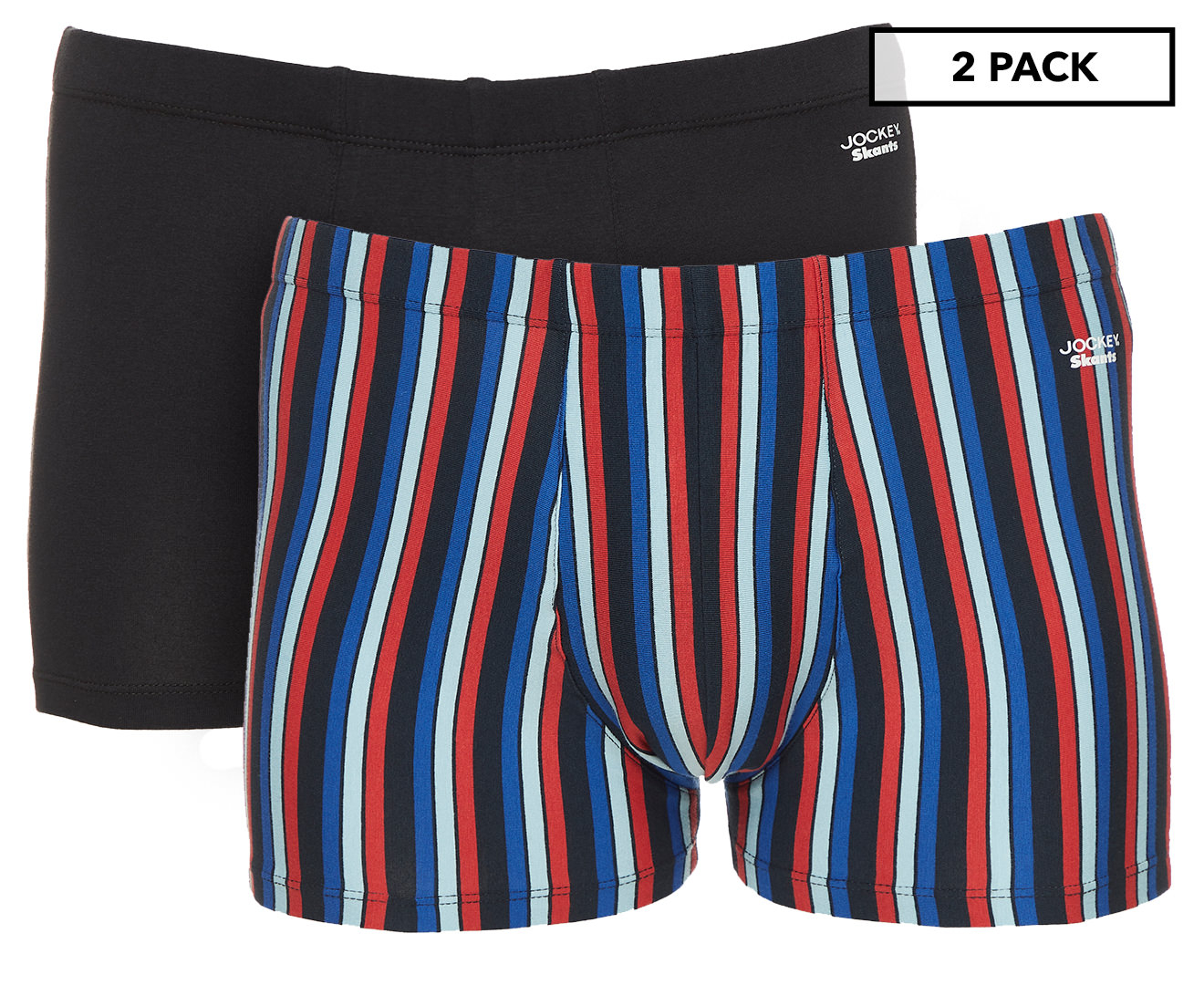 Jockey Men's Skants Trunks 2-Pack - Black/Stripe | Catch.co.nz