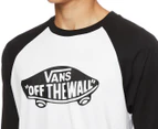 Vans Men's Off The Wall Raglan Tee / T-Shirt / Tshirt - White/Black