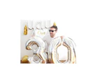 Milestone Birthday Foil Helium Party Deco Gold Silver 18 21 30 40 50 60 Small - Gold 18