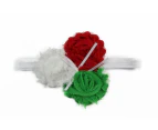 Baby Kids Headband Head Band Pom Floral Cute Hair Accessories Cotton/Polyester - White/Green/Red + Bow