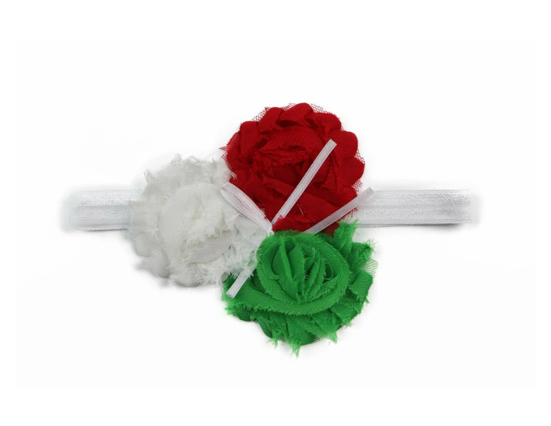 Baby Kids Headband Head Band Pom Floral Cute Hair Accessories Cotton/Polyester - White/Green/Red + Bow
