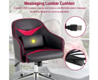 Costway Gaming Office Chair Executive Computer Chair Mid Back Racing Armchair, Home Office Gaming Red