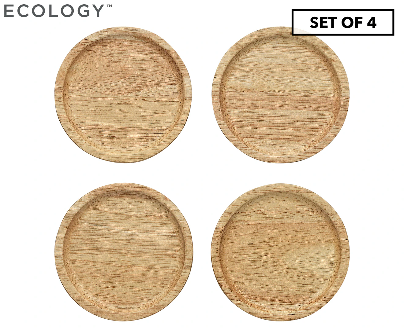 Set of 4 Ecology 10cm Alto Coasters - Natural