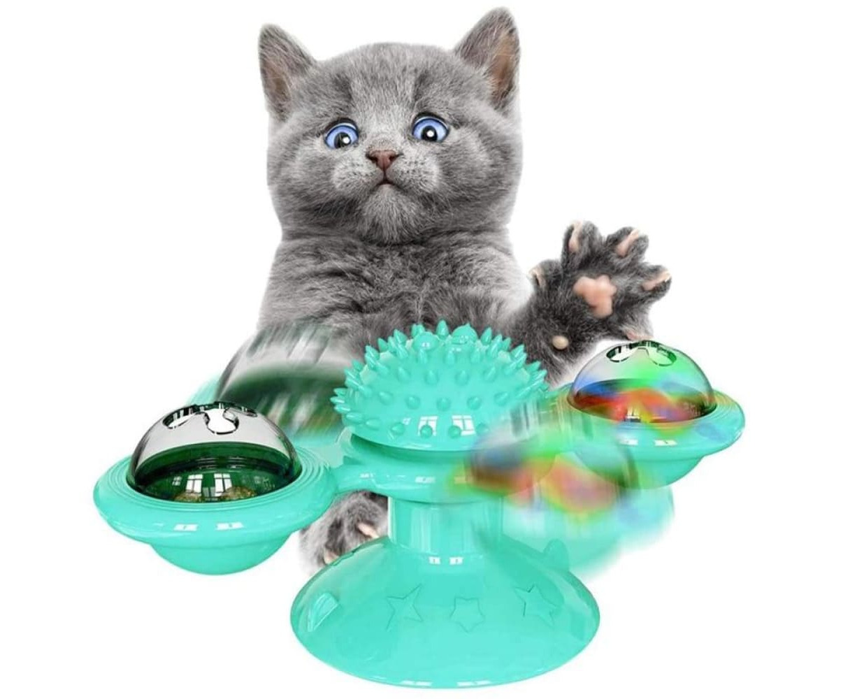 spinning cat toy suction cup