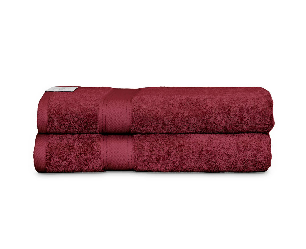 2pc Algodon St. Regis 160x80cm Cotton Bathroom Body/Bath Sheet/Towel Pack Berry