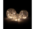 Fairy Light Crackle Glass Orbs - Set of 3 | M&W