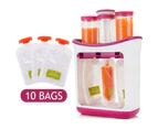 Baby Food Squeeze Station Juice Fruit Maker Dispenser Storage Bag