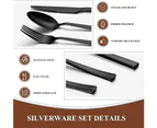(60, Black) - 60 Pieces Black Silverware Set, Yoehka Premium Stainless Steel Flatware Set for 12, Mirror Polished Tableware Cutlery Set for Home and Restau