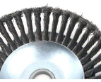 8" Steel Wire Weed Brush Rotating Weeding Brush Trimmer Head Twisted Wire Wheel Brush Disc Trimmer Head for Lawn Mower (7.5" x 2.3")