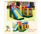 Costway 6-IN-1 Inflatable Kids Jumping Castle Bouncer Play House Indoor Outdoor Trampoline Toy Slide, Birthday Xmas Gift w/Blower