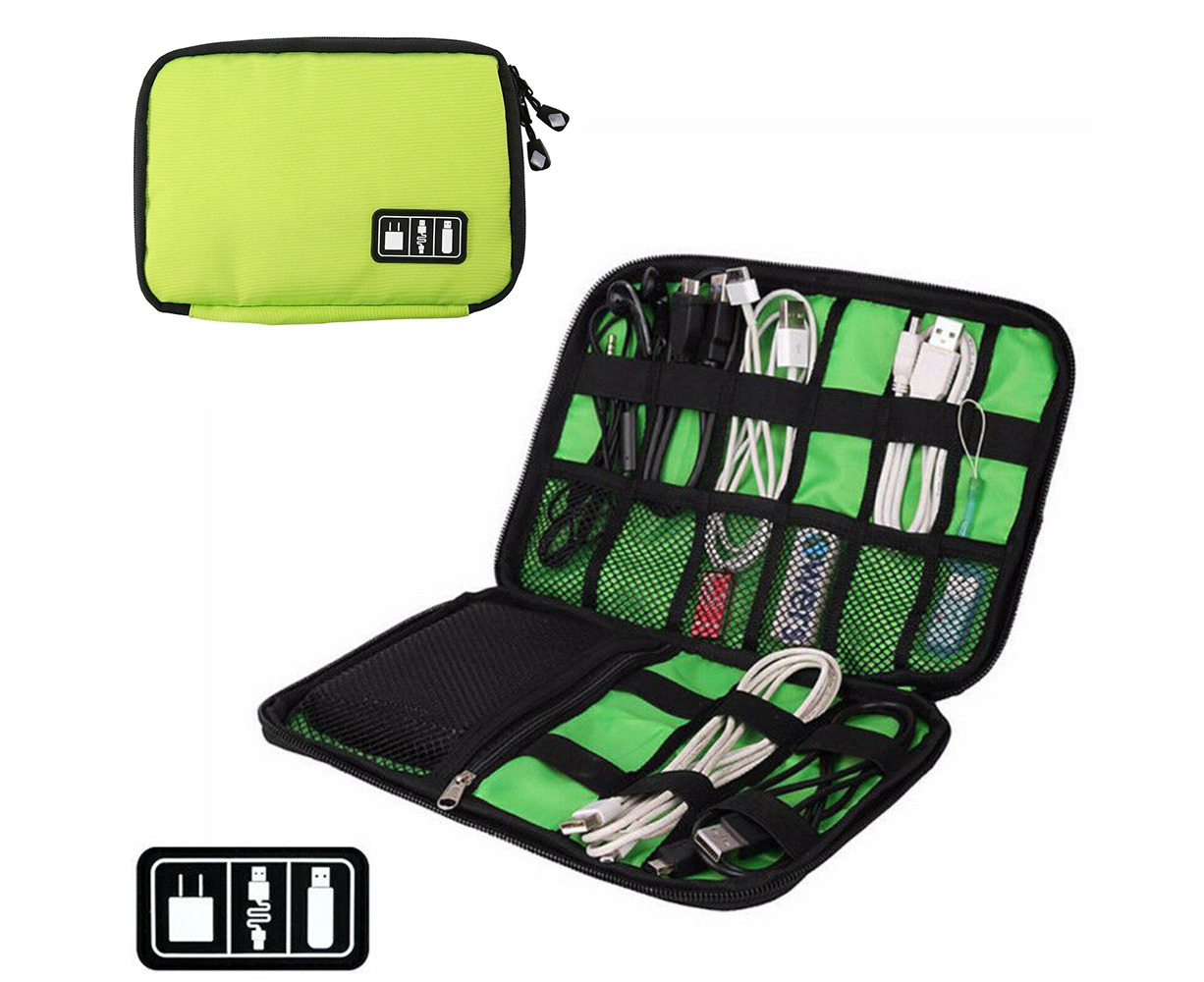 Dark Blue SD Card Electronic Organizer Travel Universal Cable Organizer Electronics Accessories Cases for Cable USB Phone Charger 