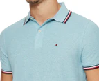 Tommy Hilfiger Men's Winston Solid Polo Top - Light Blue Heather