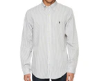 Ralph Lauren Men's Long Sleeve Custom Fit Sport Shirt - Grey/White