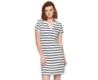 Tommy Hilfiger Women's Marlowe Stripe Split Neck Dress - Grey Heather Multi 1