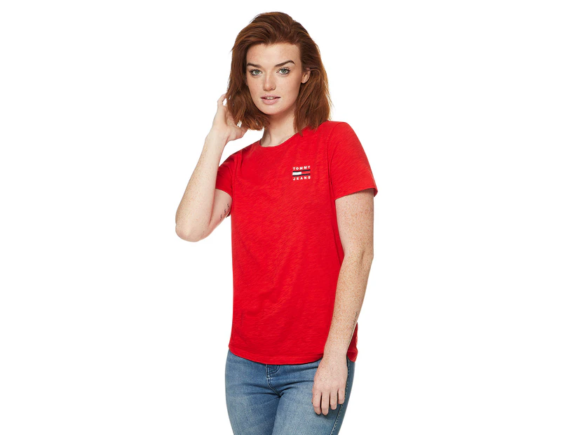 Tommy Hilfiger Women's Cashew Tee / T-Shirt / Tshirt - Blush Red
