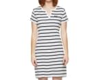 Tommy Hilfiger Women's Marlowe Stripe Split Neck Dress - Grey Heather Multi 2