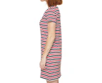 Tommy Hilfiger Women's Marlowe Stripe Split Neck Dress - Tang Red Multi