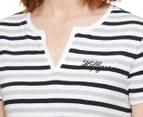 Tommy Hilfiger Women's Marlowe Stripe Split Neck Dress - Grey Heather Multi 5