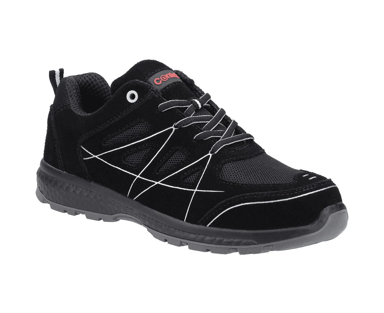 Centek Mens Suede Safety Shoes (Black) - FS7458