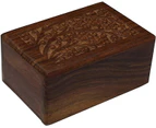 (Small) - Tree of Life Hand-Carved Rosewood Urn Box - Small